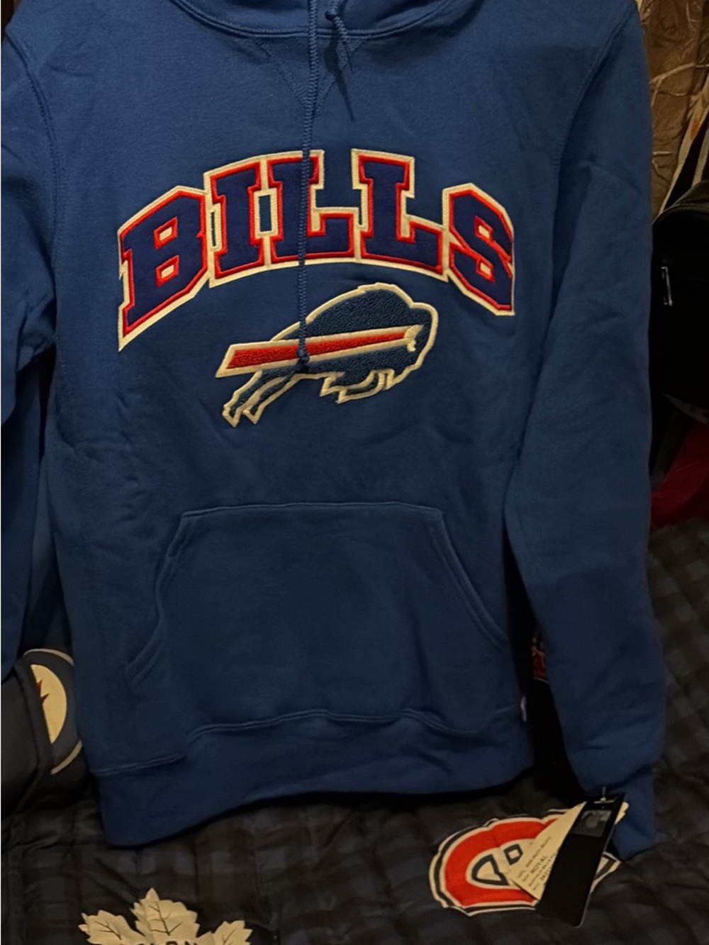 New w tags- reebok Buffalo Blue Pullover Hoodie - Men's small